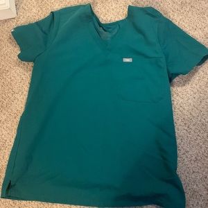Figs Hunter Green Catarina One Pocket Scrub Top